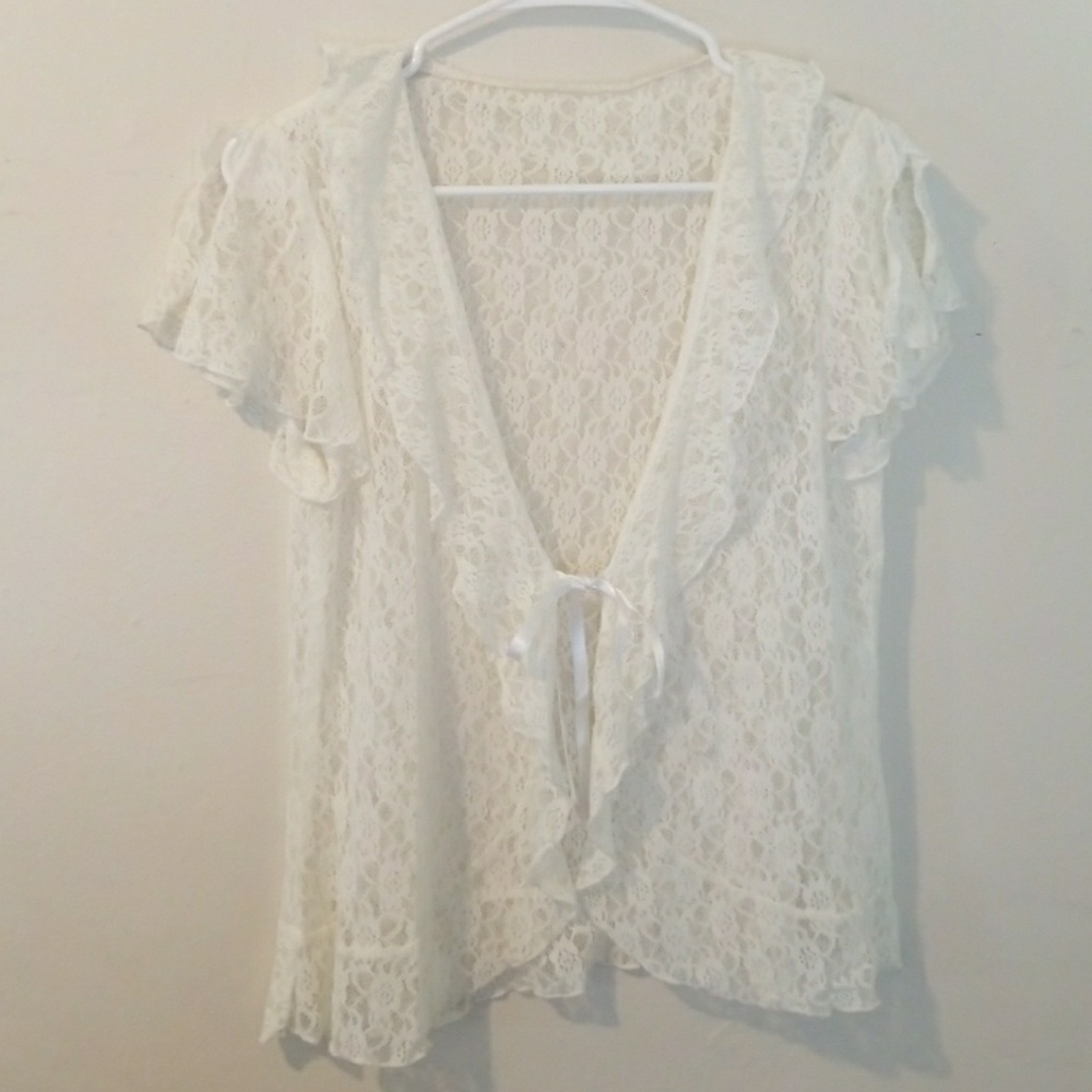 ADORABLE white lace top